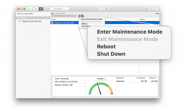 vmware fusion 10 maintenance mode