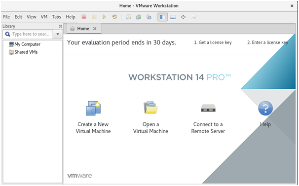 VMware Workstation 14 welcome window