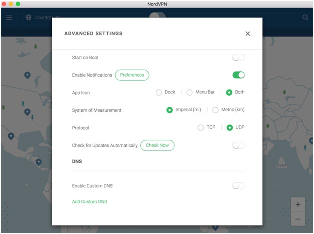 NordVPN Advanced Settings