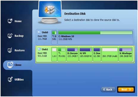 aomei backupper disk clone choose destination disk