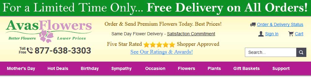 AvasFlowers Online Flower Store Review