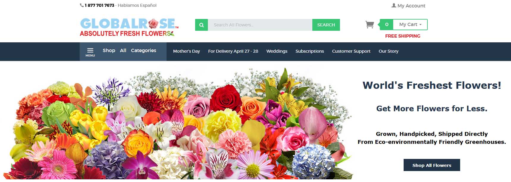 Globalrose online store overview