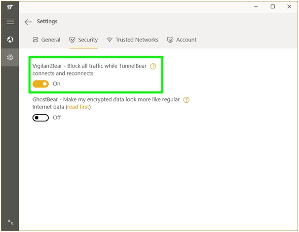 TunnelBear vigilantbear feature