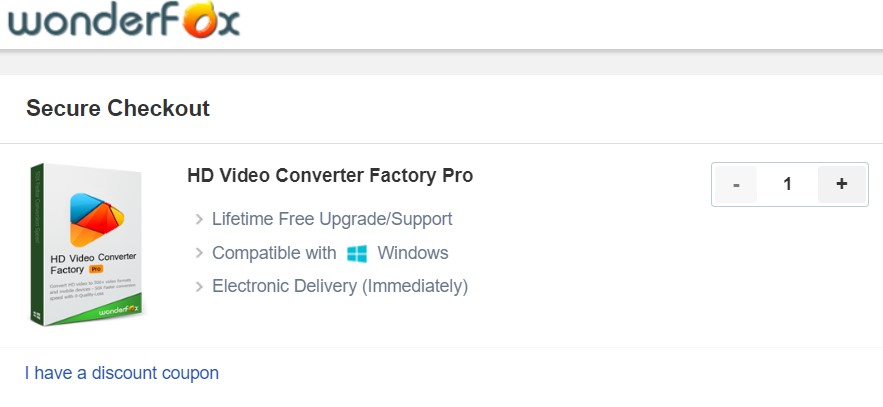WonderFox HD Video Converter Factory Pro how to apply coupon code