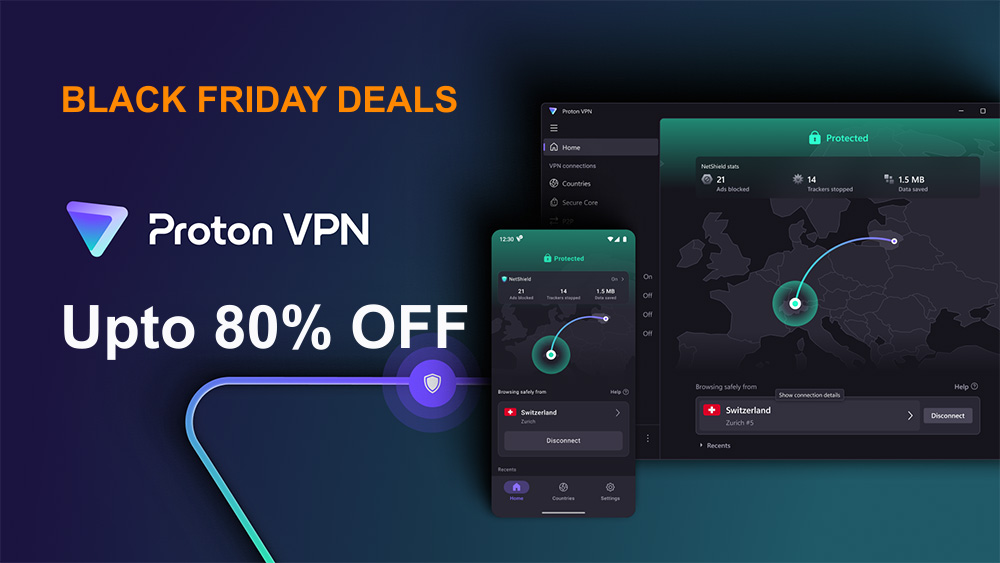 80% Off ProtonVPN Black Friday 2025 deals and discount codes