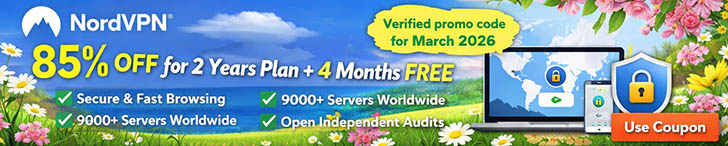 85% Off NordVPN discount code 2 years + 4 months free