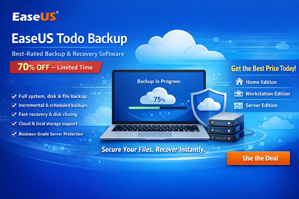 70% Off EaseUS Todo Backup coupon codes