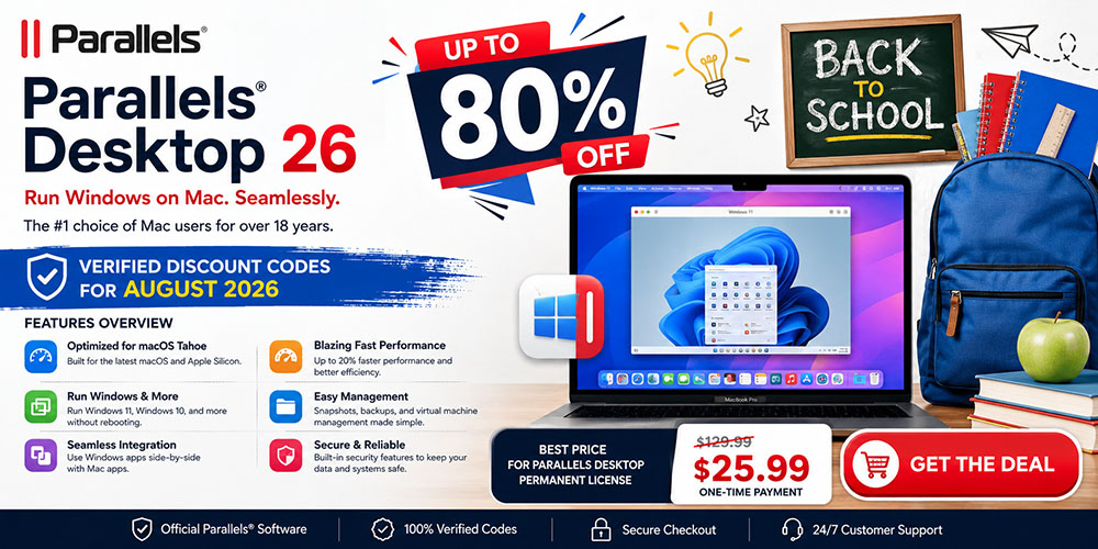 80% off Parallels Desktop 26 discount codes