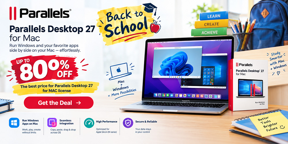 80% Off Parallels Desktop 27 for MAC Coupon Code