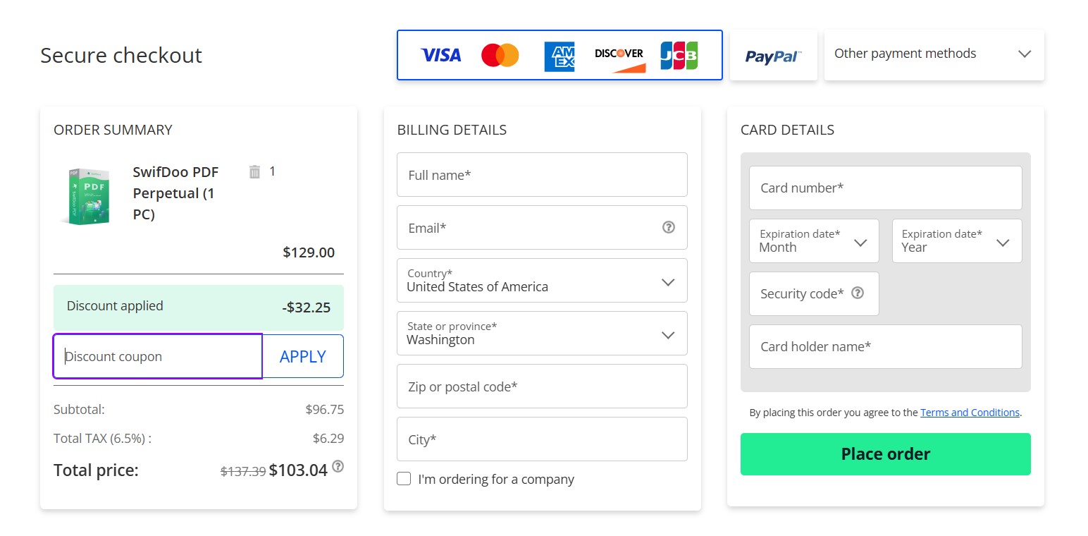 SwifDoo PDF apply coupon code